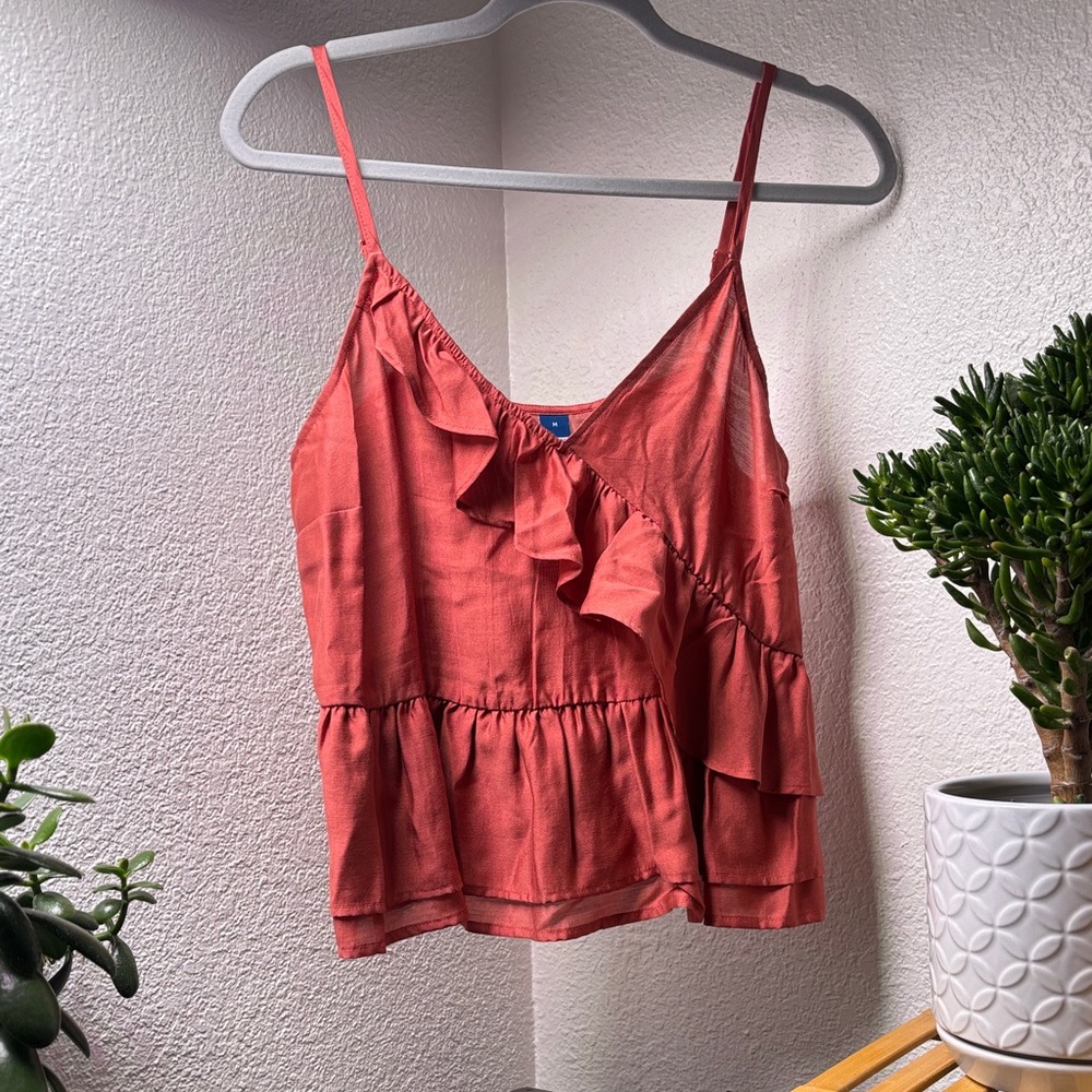 Old Navy Coral Ruffle-Trim Spaghetti Strap Camisole